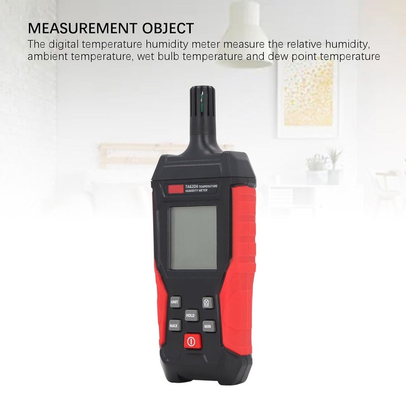 Bewinner Temperature Humidity Meter - Handheld Thermometer Hygrometer with Storage Bag, Dew Point, High Precision Wet Bulb for Indoor Outdoor, MIN, Data Hold, LCD Backlight - Image 5